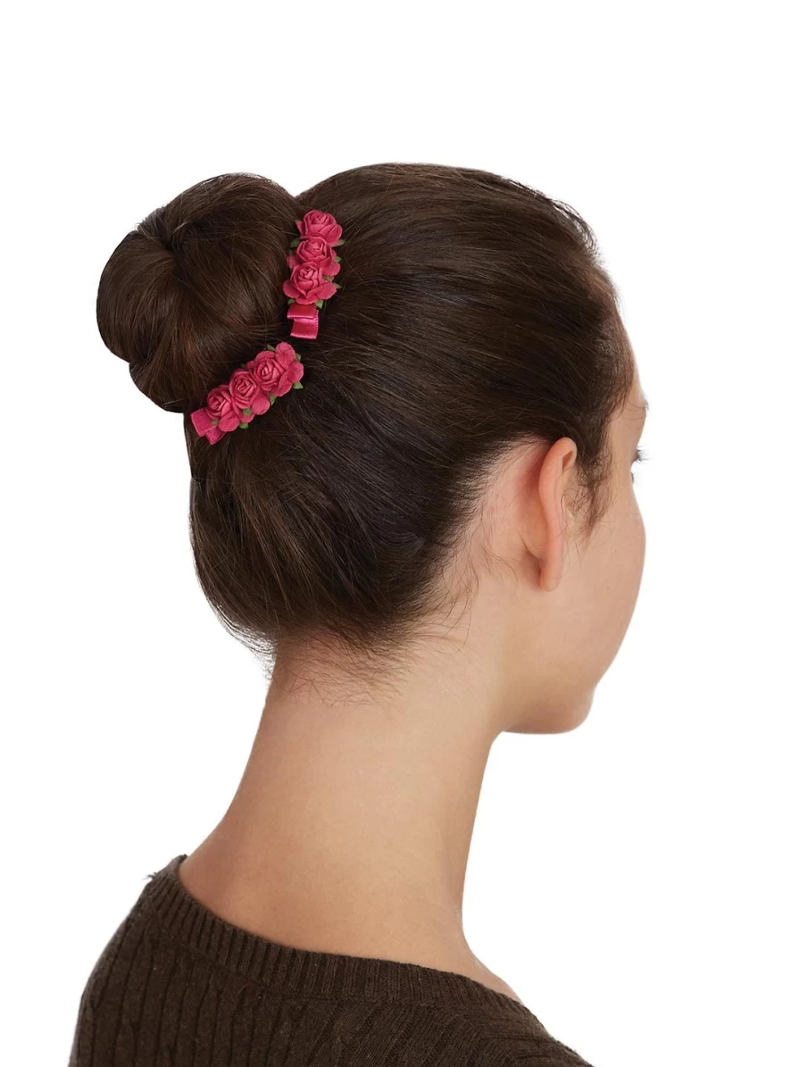 Capezio Satin Flower Hair Clip for Women - Elegant Mimy Hair Accessory for Wedding Party
