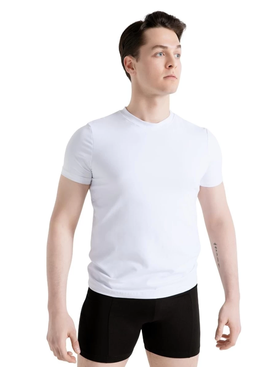 Capezio Men's Studio Collection Crew Neck T-Shirt - Classic Fit Cotton Tee