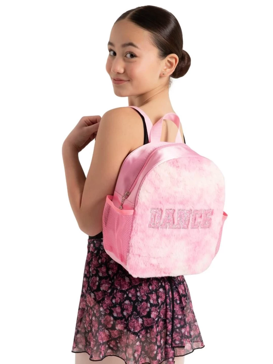 Capezio Pink Faux Fur Dance Backpack - Stylish & Functional Dance Bag for Performers