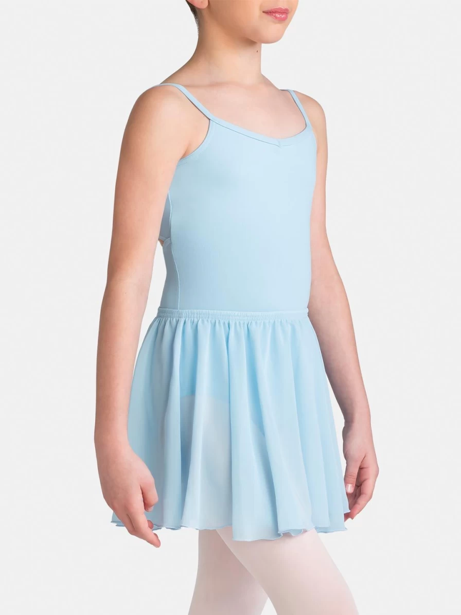 Capezio Light Blue Pull On Skirt for Girls - Comfortable Stretchy Waist Dance Skirt